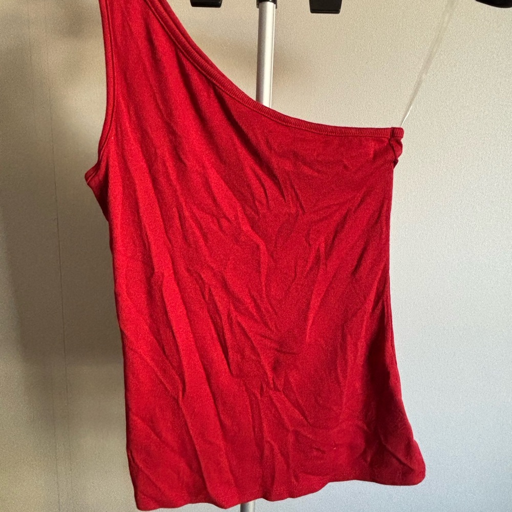 A New Day Vibrant Red one shoulder top